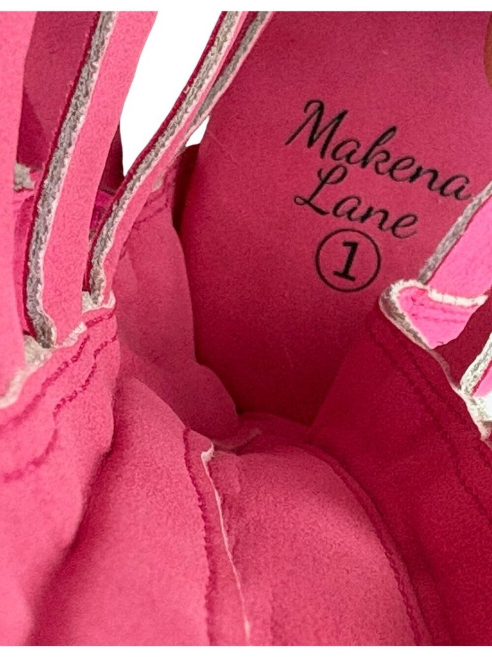 Makena Lane Girls Tall Gladiator Sandals in Faux Suede Bows Hot Pink Kids Size 1 - Picture 6 of 9